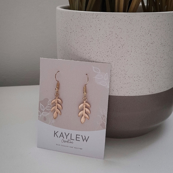 Light Gold Coloured Drop Earrings - Picture 2 of 2